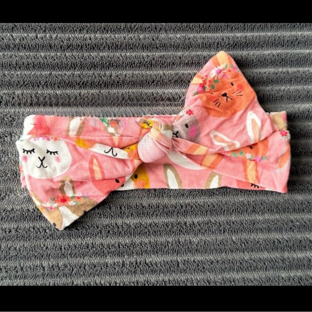 ❌ SOLD ❌ Little Sleepies Bamboo Bow Headband BOHO BUNNIES, easter bunny